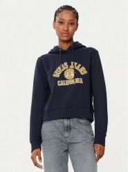 Guess Jeans Bluza W5RQ29 K68I4 Granatowy Regular Fit. Niebieskie bluzy bez kaptura damskie Guess Jeans, xxl, z bawełny. Za 174.00 zł.
