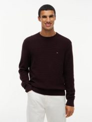 Tommy Hilfiger sweter z dzianiny z domieszką kaszmiru Mężczyźni Bawełna brązowy, L. Brązowe swetry męskie Tommy Hilfiger, l, bez wzorów, z bawełny, bez kołnierzyka. Za 649.95 zł.