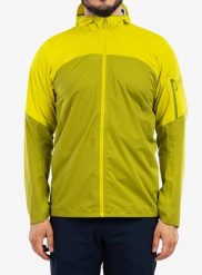 Kurtka przeciwdeszczowa męska Rab Kinetic Ultra Jacket. Żółte kurtki treningowe męskie RAB, m, bez wzorów, z materiału, do biegania. Za 828.20 zł.