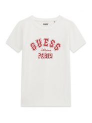 Guess T-Shirt J6RI41 J1314 Biały Regular Fit. Białe koszulki dziewczęce Guess, z aplikacjami, z bawełny, bez ramiączek. Za 119.99 zł.