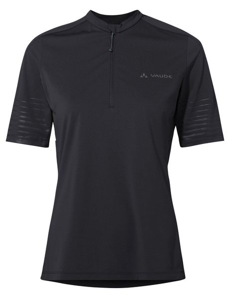 Koszulka damska Qimsa Pro HZ. Czarne bluzki sportowe damskie Vaude, z materiału, bez kołnierzyka, bez ramiączek. Za 299.00 zł.