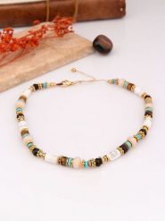 Charlize Pozłacany naszyjnik z kamieniami szlachetnymi - dł. 45 cm rozmiar: onesize. Białe naszyjniki damskie Charlize, pozłacane. Za 113.36 zł.