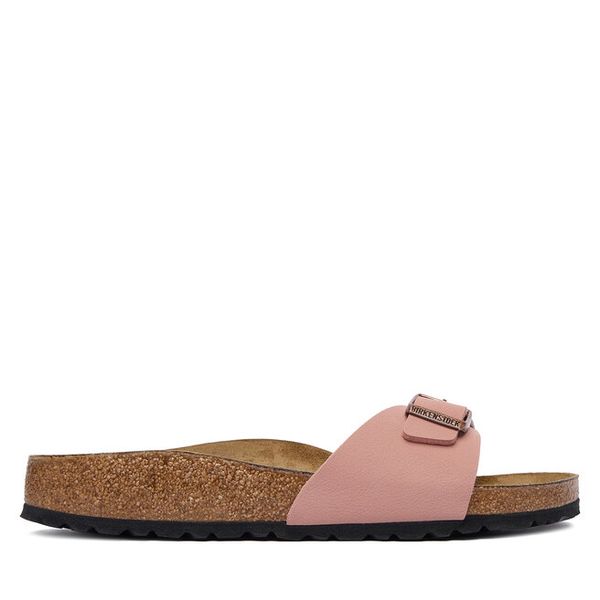 Klapki Birkenstock. Czerwone klapki damskie Birkenstock, bez wzorów, bez obcasa. Za 399.99 zł.