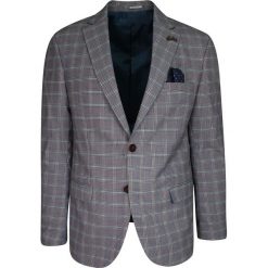 Marynarka Casualowa Fioletowa w Kratkę, Taliowana, Dwa Guziki, Dwa Rozcięcia -RIGON. Fioletowe marynarki męskie Rigon, bez wzorów, z elastanu. Za 299.00 zł.