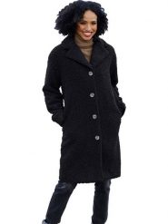 Heine Płaszcz zimowy w kolorze czarnym rozmiar: 42. Czarne płaszcze damskie Heine, na zimę, bez wzorów, z puchu. Za 156.61 zł.