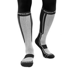 Skarpety snowboardowe z wełny Sporty zimowe Siroko Ultimate FEND B&W. Czarne skarpetki damskie SIROKO, bez wzorów, z wełny. Za 127.00 zł.