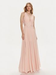 Fracomina Sukienka wieczorowa FQ24SD3027W41201 Różowy Slim Fit. Czerwone sukienki damskie Fracomina, xs, bez wzorów, z syntetyku, wizytowe, bez kołnierzyka, bez ramiączek. Za 889.99 zł.