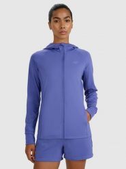 4F Bluza treningowa regular szybkoschnąca damska - granatowa S. Niebieskie bluzy sportowe damskie 4f, s, z dzianiny. Za 199.99 zł.
