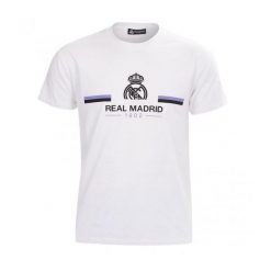 Koszulka z okrągłym dekoltem męska Real Madryt 1902. Białe t-shirty sportowe męskie FC Barcelona, m, z bawełny, bez ramiączek, do piłki nożnej. Za 110.57 zł.