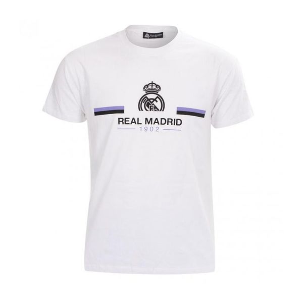 Koszulka z okrągłym dekoltem męska Real Madryt 1902. Białe t-shirty sportowe męskie FC Barcelona, m, z bawełny, bez ramiączek, do piłki nożnej. Za 110.57 zł.