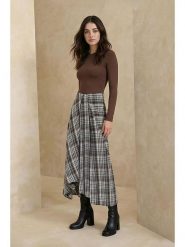 Trendyol Spódnica w kolorze brązowo-szarym rozmiar: 36. Brązowe spódniczki damskie Trendyol, bez wzorów, z podwyższonym stanem, maxi, asymetryczne. Za 95.99 zł.