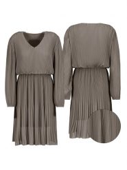 Sublevel Sukienka w kolorze szarobrązowym rozmiar: M/L. Brązowe sukienki damskie Sublevel, l, bez wzorów, bez kołnierzyka, bez ramiączek, midi. Za 91.99 zł.