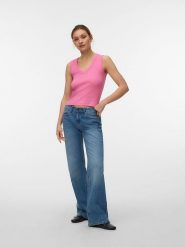 Vero Moda Top w kolorze różowym rozmiar: XL. Różowe topy damskie Vero Moda, xl, bez wzorów, bez kołnierzyka. Za 57.60 zł.