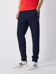 Champion Spodnie dresowe w kolorze granatowym rozmiar: S. Niebieskie spodnie dresowe męskie CHAMPION, bez wzorów, z dresówki. Za 92.21 zł.