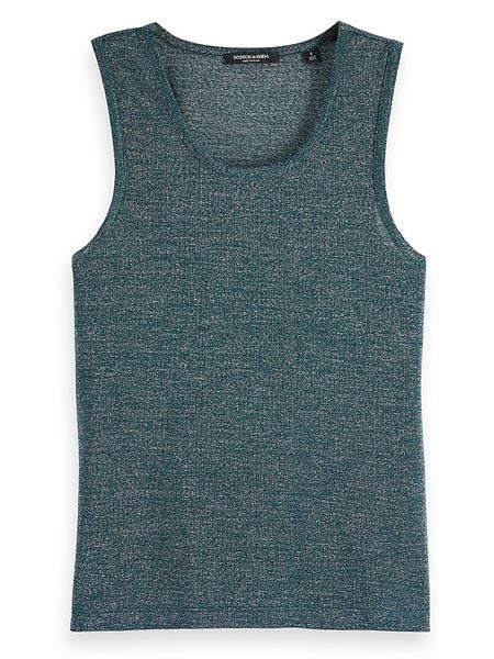 Scotch & Soda Top w kolorze morskim rozmiar: L. Niebieskie topy damskie Scotch & Soda, l, bez wzorów, bez kołnierzyka. Za 104.89 zł.