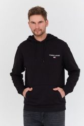 TOMMY JEANS Czarna męska bluza z kapturem, Rozmiar M. Czarne bluzy z kapturem męskie Tommy Jeans, l, z jeansu. W wyprzedaży za 247.99 zł.