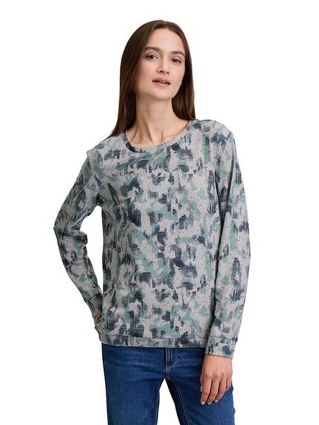 BETTY & CO Koszulka w kolorze szaro-granatowo-miętowym rozmiar: XL. Niebieskie bluzki damskie Betty & Co., xl, bez wzorów, bez kołnierzyka. Za 101.45 zł.