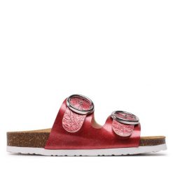 Klapki Dr. Brinkmann. Czerwone klapki damskie Dr. Brinkmann, bez wzorów, bez obcasa. Za 289.99 zł.