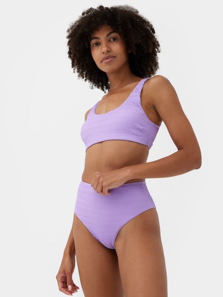 4F Góra od bikini z materiałów z recyklingu damska M. Fioletowe bikini damskie 4f, bez wzorów. W wyprzedaży za 9.99 zł.