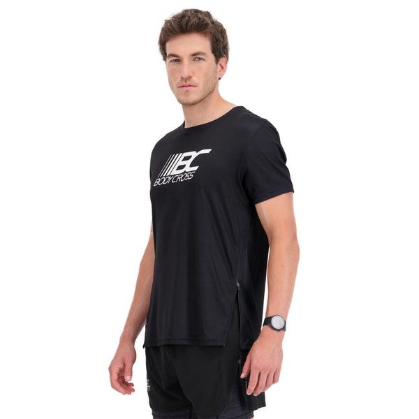 Koszulka męska z maksymalną wentylacją do biegania ZIPRUN. Czarne t-shirty sportowe męskie BODY CROSS, m, z materiału, bez ramiączek, do biegania. Za 322.99 zł.