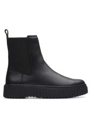 Clarks Sztyblety Torhill Maple 26173858 Czarny. Czarne botki damskie Clarks, ze skóry, bez obcasa, na płaskiej podeszwie, bez zapięcia. Za 509.99 zł.