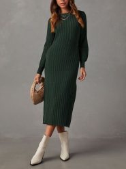 Milan Kiss Sukienka w kolorze ciemnozielonym rozmiar: S. Zielone sukienki damskie Milan Kiss, s, bez wzorów, prążkowane, bez kołnierzyka, bez ramiączek, midi. Za 174.84 zł.