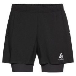 Spodnie techniczne męskie Odlo 2w1 Shorts Zeroweight 5 INCH. Czarne szorty męskie Odlo, bez wzorów, sportowe. W wyprzedaży za 249.45 zł.