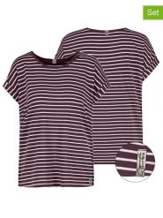 Sublevel Koszulki (2 szt.) w kolorze ciemnofioletowo-białym rozmiar: L. Różowe t-shirty damskie Sublevel, l, bez wzorów, bez kołnierzyka. Za 43.99 zł.