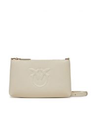 PINKO Torebka Flat Horizontal Mini PE 25 PCPL 104277 A2AN Biały. Białe listonoszki damskie Pinko, bez wzorów, ze skóry, bez dodatków. Za 409.99 zł.