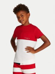 Tommy Hilfiger T-Shirt KB0KB09617 Czerwony Regular Fit. Czerwone t-shirty chłopięce Tommy Hilfiger, bez wzorów, z bawełny, bez ramiączek. Za 99.99 zł.