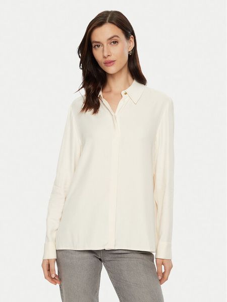 Tommy Hilfiger Koszula WW0WW44045 Beżowy Regular Fit. Brązowe koszule damskie Tommy Hilfiger, bez wzorów, z wiskozy, bez kołnierzyka, bez ramiączek. Za 259.99 zł.