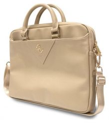 Torba Guess Triangle 4G Computer Bag 15'' - 16'' (złoty). Żółte torby na laptopa damskie Guess, z aplikacjami, ze skóry ekologicznej. Za 279.00 zł.