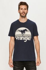 MĘSKI T-SHIRT WRANGLER SS HORSE TEE NAVY W7M9D3114 112131900. Niebieskie t-shirty męskie Wrangler, m, bez wzorów, bez kołnierzyka. Za 69.99 zł.