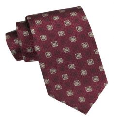 Klasyczny, Męski Krawat - Szeroki - Chattier - Bordo w Groszek. Czerwone krawaty i muchy męskie Chattier, bez wzorów, z tkaniny, eleganckie. Za 49.00 zł.