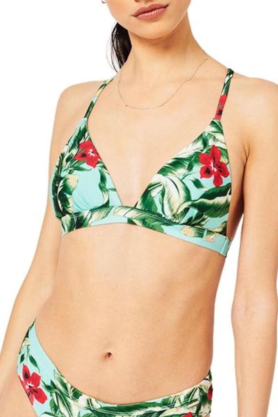 Góra od bikini Superdry Vintage T-Back Tri. Zielone bikini damskie Superdry., bez wzorów. Za 87.49 zł.