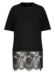 Sublevel Koszulka w kolorze czarnym rozmiar: M/L. Czarne t-shirty damskie Sublevel, l, bez wzorów, z koronki, bez kołnierzyka. Za 131.43 zł.