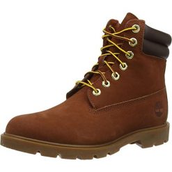 Trapery męskie, Timberland 6 IN Basic Boot. Brązowe buty zimowe męskie Timberland, z materiału, bez zapięcia. Za 914.85 zł.