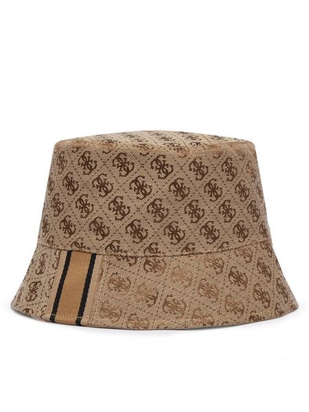 Guess Kapelusz Bucket AM9545 POL01 Beżowy. Brązowe kapelusze damskie Guess, z aplikacjami, z poliesteru. Za 194.99 zł.