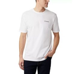 Koszulka turystyczna męska Columbia CSC Basic Logo Short Sleeve T-Shirt. Białe t-shirty męskie Columbia, l, bez wzorów, bez kołnierzyka. Za 90.99 zł.