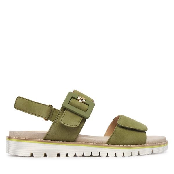 Sandały Ara. Zielone sandały damskie Ara, bez wzorów, bez obcasa, na płaskiej podeszwie. Za 429.99 zł.