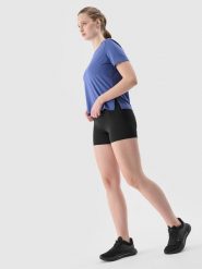 4F Legginsy krótkie treningowe z materiału z recyklingu damskie - czarne L. Czarne legginsy damskie 4f, l, bez wzorów, z dzianiny. W wyprzedaży za 39.99 zł.