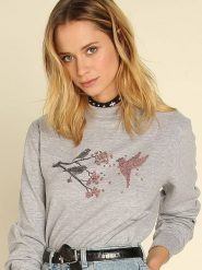 WOOOP Bluza "Blossom Bird" w kolorze szarym rozmiar: XXL. Szare bluzy bez kaptura damskie Wooop, xxl. Za 95.92 zł.