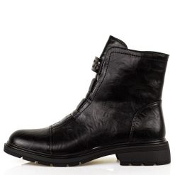 Czarne botki damskie M.Daszyński 2501-9. Czarne botki damskie M.Daszyński, na zimę, z jeansu, eleganckie, z okrągłym noskiem, bez obcasa, na obcasie, bez zapięcia. W wyprzedaży za 185.07 zł.