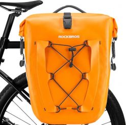 Torba rowerowa Rockbros na bagażnik. Brązowe torebki klasyczne damskie ROCKBROS, bez wzorów, z materiału, duże, bez dodatków. Za 248.99 zł.