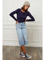 Soft Cashmere Sweter w kolorze granatowym rozmiar: 38/40. Niebieskie swetry klasyczne damskie Soft Cashmere, z kaszmiru, bez kołnierzyka. Za 123.45 zł.