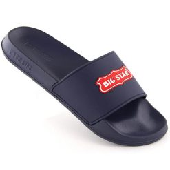 Klapki sportowe granatowe Big Star OO274039. Klapki damskie Big Star, bez wzorów, z materiału, bez obcasa. Za 59.99 zł.