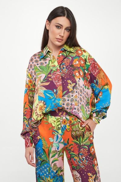 Koszula damska z wiskozy LIU JO. Koszule damskie Liu Jo, bez wzorów, z wiskozy, bez kołnierzyka, bez ramiączek. Za 729.00 zł.