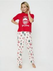 Piżama DISNEY - czerwony. Czerwone piżamy damskie Sinsay, l, bez wzorów, bez ramiączek. Za 59.99 zł.
