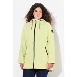 Damskie Długa kurtka softshell HYPRAR hydrofobowa trapezowy krój. Zielone kurtki damskie Ulla Popken, plus size, bez wzorów, z elastanu, bez kaptura. W wyprzedaży za 422.99 zł.
