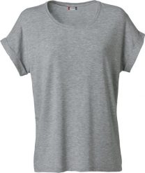 Clique T-shirt damski Katy z wiskozy, luźny krój – grey melange. Szare t-shirty damskie CLIQUE, xl, bez wzorów, z elastanu, bez kołnierzyka. Za 124.69 zł.